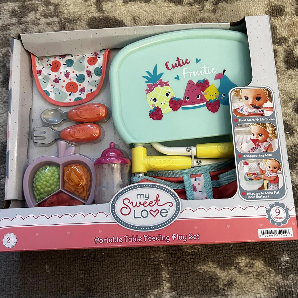 My Sweet Love Baby Doll Portable Table Feeding Playset-(NEW)